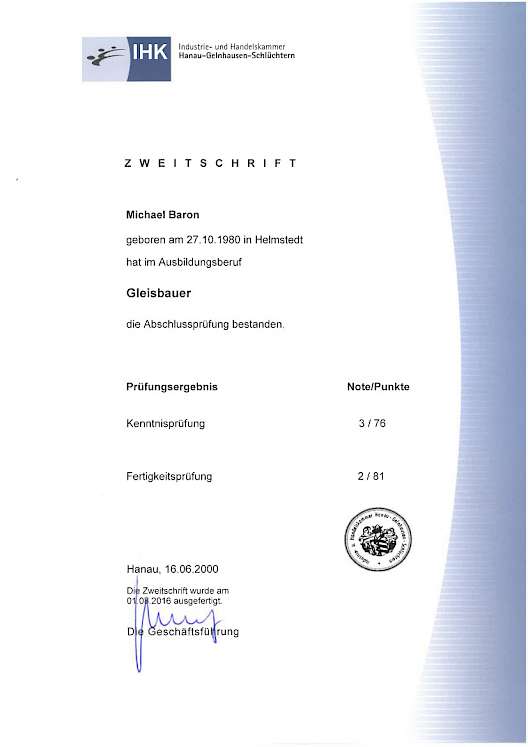 Gleisbauer - Tiefbaufacharbeiter